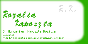 rozalia kaposzta business card